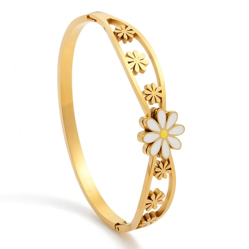 Daisy Bloom Bangle Bracelet