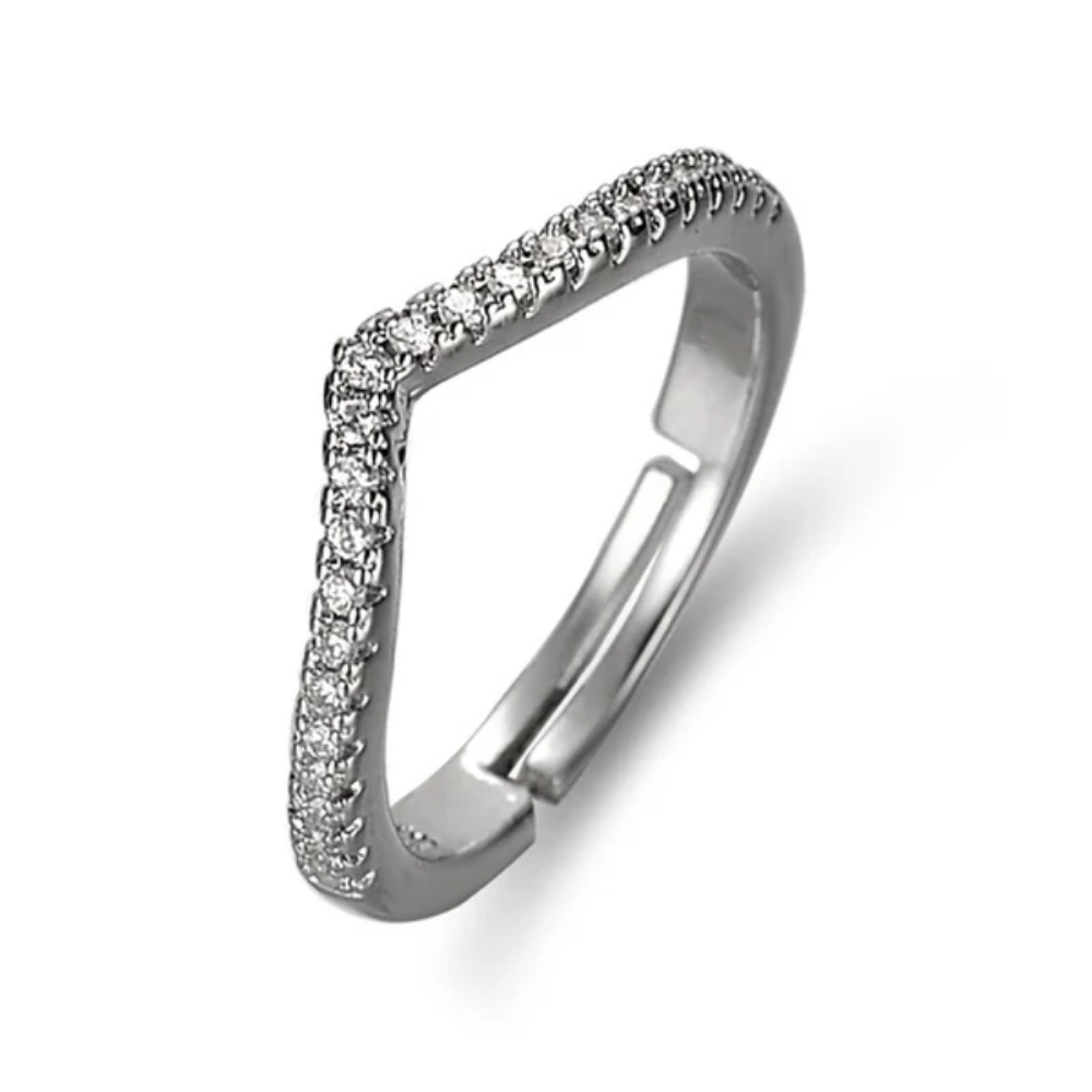 D Studded V Shaped Ring