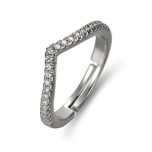 D Studded V Shaped Ring