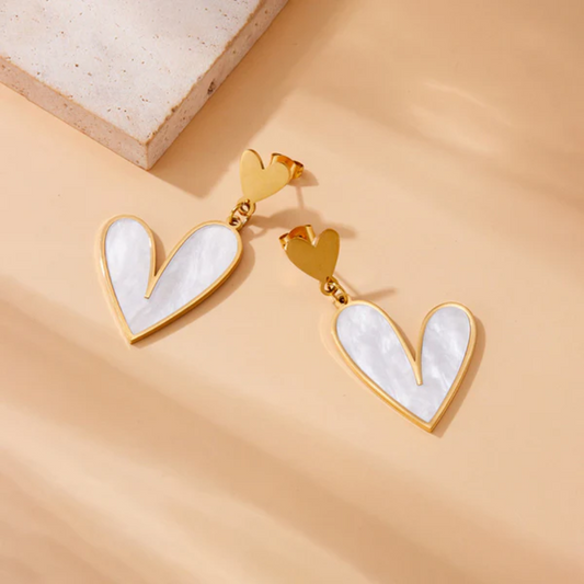 Moon Lit Heart Earring