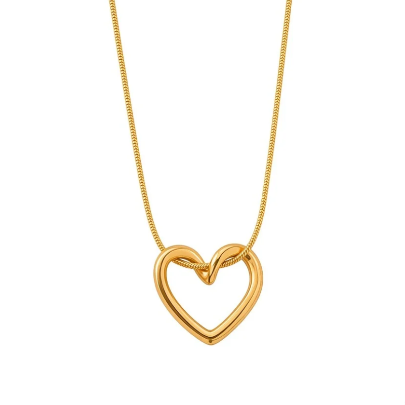 Golden Knot Heart Pendant Necklace