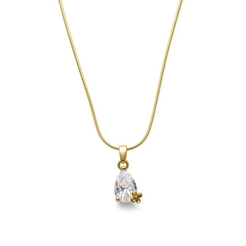Teardrop Crystal Pendant Necklace