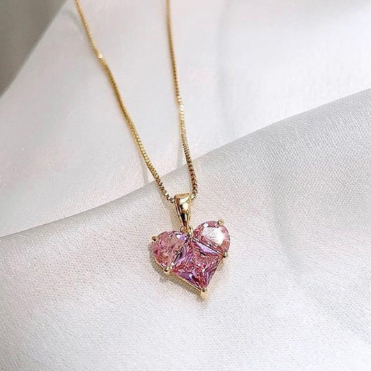 Pink Heart Pendant Necklace