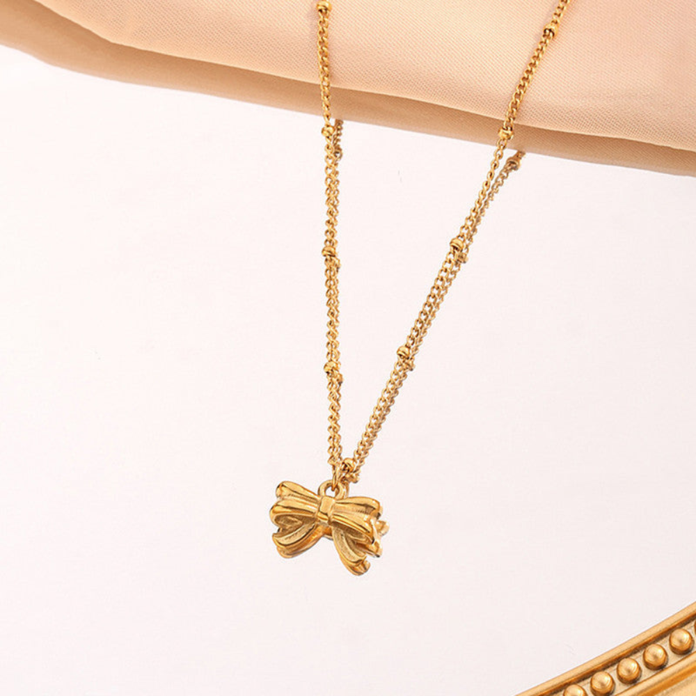 Minimalist Bow Pendant Necklace